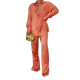 Solid Color Long Sleeve Shirt Pants Suit FYWF-YW0613