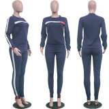 Plus Sizei Fashion Long Sleeve Sport Two Piece Pants Set ONY-6040