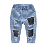 Kids Girl Letter Print T Shirt Jeans 2 Piece Set YKTZ-G06