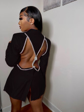 Backless Long Sleeve Blazer Coats FYWF-YW0638