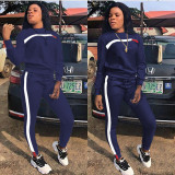 Plus Sizei Fashion Long Sleeve Sport Two Piece Pants Set ONY-6040