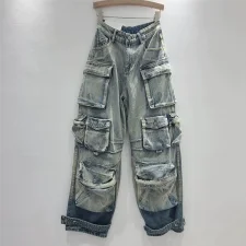 Gradient Color Casual Loose Jeans GSYI-3211