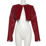 Solid Color Long Sleeve Solid Coats XEF-K24C53507