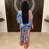 Lantern Sleeve Printed Two Piece Pants Set FYWF-YW0863