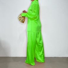 Solid Color Long Sleeve Shirt Pants Suit FYWF-YW0613