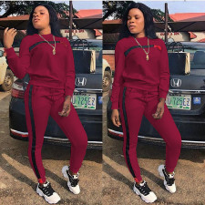 Plus Sizei Fashion Long Sleeve Sport Two Piece Pants Set ONY-6040