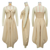 Solid Color Wrap Chest Jumpsuit YF-20170