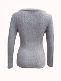 Deep V Neck Long Sleeve Tops YWXS-K25L1069