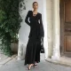 Long Sleeve Ruffles Maxi Dress XEF-K25D80869