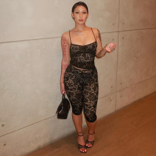 Lace See Through Two Piece Pants Set GDSF-K25ST021