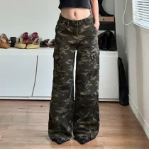 Fashion Camouflage Print Loose Jeans GMWF-98629
