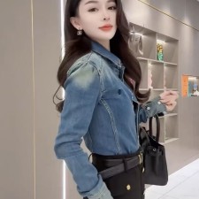 Retro Lapel Denim Shirt GMWF-00269