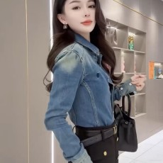 Retro Lapel Denim Shirt GMWF-00269