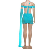Sexy Irregular Solid Color Backless Mini Dress XEF-K25S79804