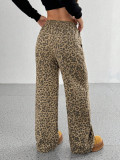 Leopard Print Tie Up Loose Pants YWXS-K25L1169