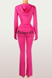 Letter Print Long Sleeve Hooded Pants Suit YWXS-K25L1004