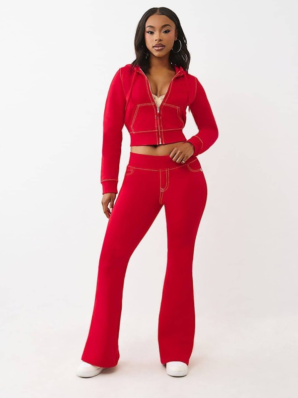 Solid Color Hooded Cardigan Two Piece Pants Set YD-8832