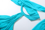 Sexy Irregular Solid Color Backless Mini Dress XEF-K25S79804