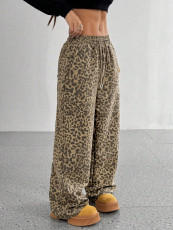 Leopard Print Tie Up Loose Pants YWXS-K25L1169