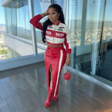 Long Sleeve Print PU Leather Jackets Coats YNSF-8005