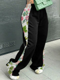 Fashion Print Patchwork Sport Pants YH-5297