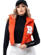 Print Sleeveless Zipper Warm Vest Jackets YH-9007