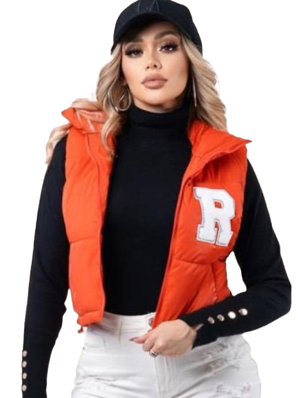 Print Sleeveless Zipper Warm Vest Jackets YH-9007