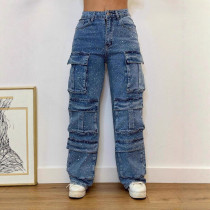 Plus Size Hot Drill Fashion Lpose Straight Jeans ORY-5276