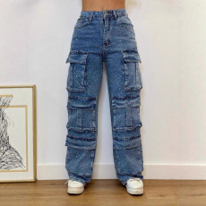 Plus Size Hot Drill Fashion Lpose Straight Jeans ORY-5276