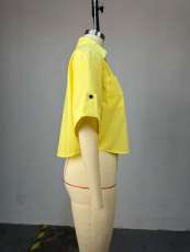 Solid Color Short Sleeve Short Shirt GCNE-73077