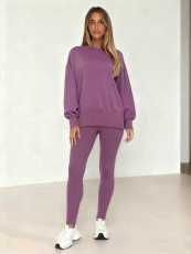 Long Sleeve Solid Color Two Piece Pants Set WSYF-5970