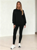 Long Sleeve Solid Color Two Piece Pants Set WSYF-5970