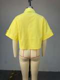 Solid Color Short Sleeve Short Shirt GCNE-73077