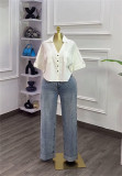 Solid Color Short Sleeve Short Shirt GCNE-73077