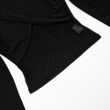 See Through Mesh Two Piece Skirts Set MXBF-J25ST301