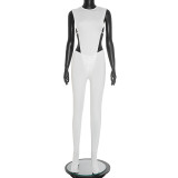 Sleeveless Solid Color Bodysuit Two Piece Pants Set MXBF-J25ST290