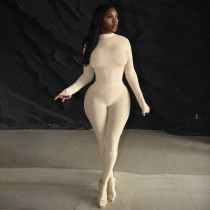 Long Sleeve Solid Bodysuit Two Piece Pants Set MXBF-Y25ST382