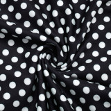 Polka Dots Print Wrap Chest Jumpsuit MXBF-J25JP298