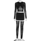 See Through Mesh Two Piece Skirts Set MXBF-J25ST301