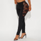 Lace See Through Solid Color Pants MXBF-J25PT274