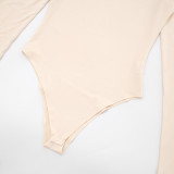 Long Sleeve Solid Bodysuit Two Piece Pants Set MXBF-Y25ST382