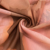 O-Neck Floral Print Long-Sleeve Top And Pants Set MXBF-J25ST289