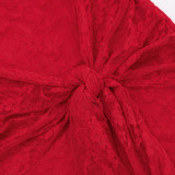 Solid Color Hollow Out Lace Mini Dress GSZM-C25DS284