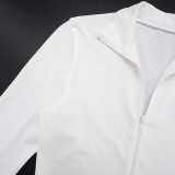 Solid Color Zipper Fashion Three Piece Shorts Set MXBF-J25ST292