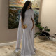 Pleated Ribbon Solid-color Maxi Dress XEF-K25D82046