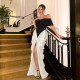 Pleated Contrast Color Short Sleeve Maxi Dress XEF-K25D82217