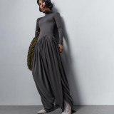 Long Sleeve Pleated Patchwork Jumpsuit GZJQ-K25Q80706