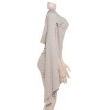 Sing Sleeve Irregular Backless Bodycon Dress GZJQ-K25D81243