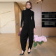 Long Sleeve Pleated Patchwork Jumpsuit GZJQ-K25Q80706