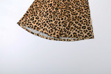 Leopard Print Long Sleeve Backless Maxi Dress XEF-K25D83530